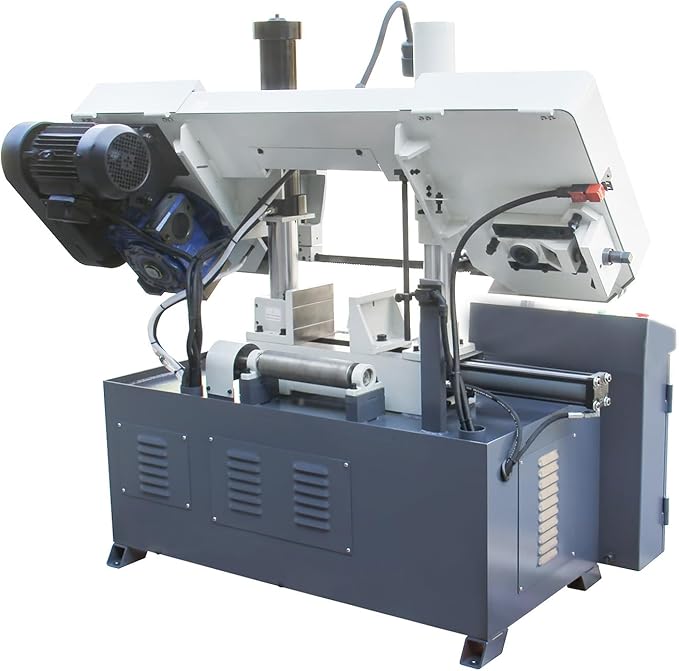 KAKA INDUSTRIAL TBK-11 Double Column Horizontal Band Saw, Hydraulic downfeed control, Semi-Automatic bandsaw 11 inch capacity with 230V 3PH motor