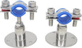 Stainless Steel Adjustable Pipe Clamp Bracket - Wall/Ceiling Mount Support for 3/4-Inch (25mm) Pipe, Heavy-Duty Rustproof Brackets with Screws, Short Type, Set of 2