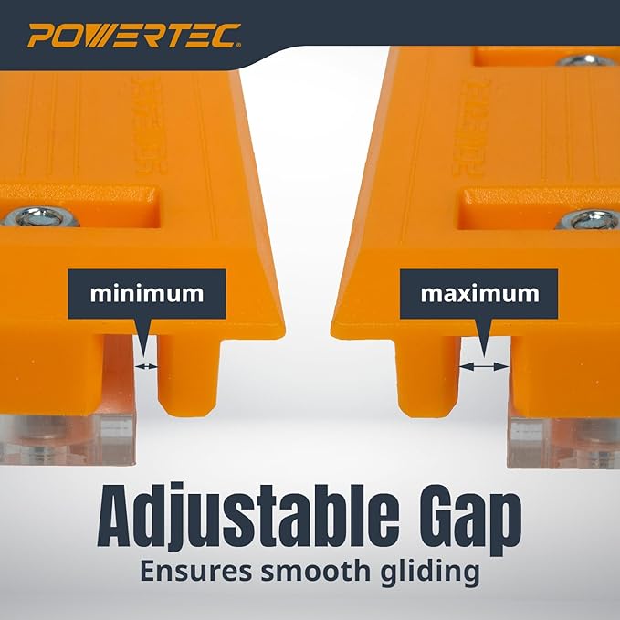 POWERTEC 72019 Router Guide Rail Adapter for DeWalt DWP611 and DCW600B Fixed Base Trim Routers - Compatible with Powertec, Makita, Festool, Milwaukee, Kreg ACS, WEN, Triton, Ridgid Guide Rails