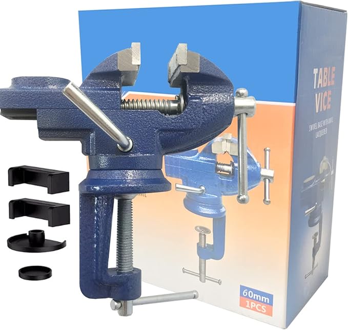 Table Clamp Small Bench Vice New upgraded cast iron manufacturing Jewelers Hobby Clamps Craft Repair Tool Portable Work Bench Vise (mini) (2.5 INCH)