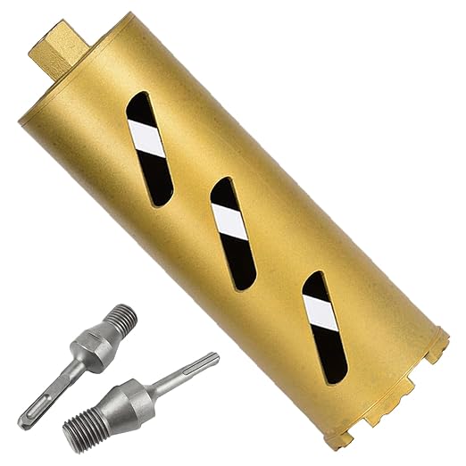 4" Dry Core Drill Bits for Cured Concrete with Rebar Brick Blonck Masonry etc 12.2in/310mm Drilling Depth，10mm Diamond Segment Height，2 Adapters