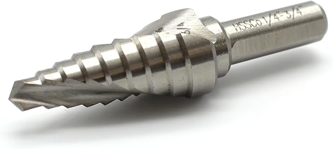 TEMO M35 Cobalt Spiral Flute Type Step Drill, 9 Size from 1/4 Inch To 3/4 Inch, 3/8 Inch Shank