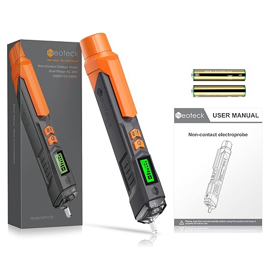 Neoteck Voltage Tester/Non Contact Voltage Tester 12-1000V/48-1000V Adjustable Sensitivity AC Voltage Detector Tester Pen Live/Null Wire Tester with LCD Display Buzzer Alarm Wire Breakpoint Finder