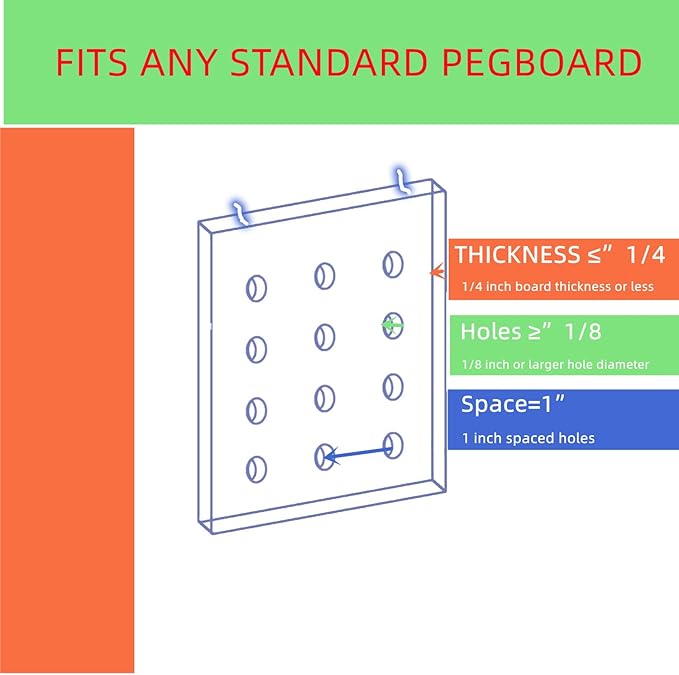 Pegboard Hooks Bins Assortment PegBoard Cups with Hooks Assortment Organization for Garage Craft Workshop Workbench Office (4.1"X3.9"X1.8")