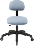 Chair Master FSS Series Square seat (20"-28") seat Height Chair. Vinyl-for Office, Garage, Desk, Shop, Computer, Doctor, Medical, Easy to Clean! NO Footring (Gray, Medium, Rubber Roller Casters)