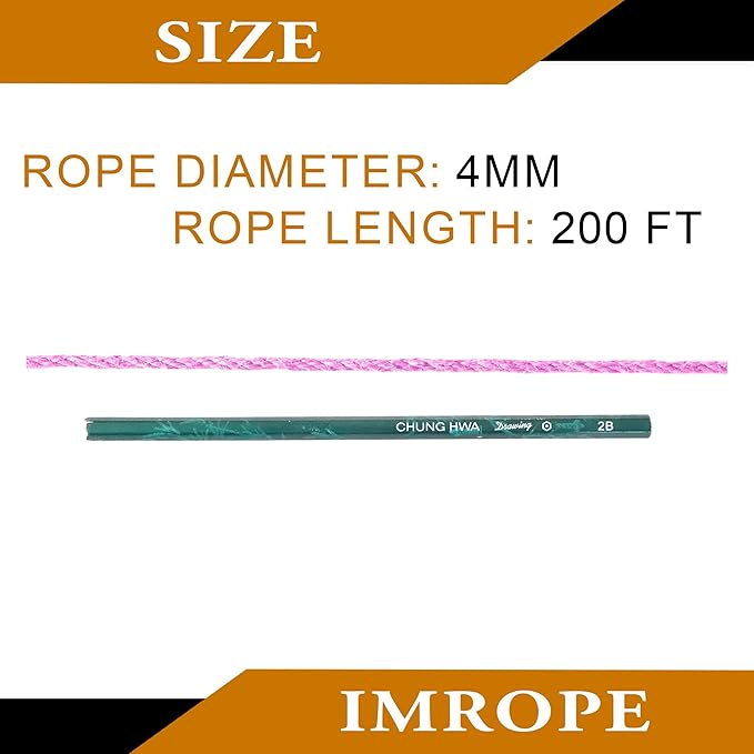 4mm x 200 Feet Pink Jute Rope, Twine for Gardening Tomato Climbing Plant Tie Floristry Crafts Gift Wrapping Packing Decor