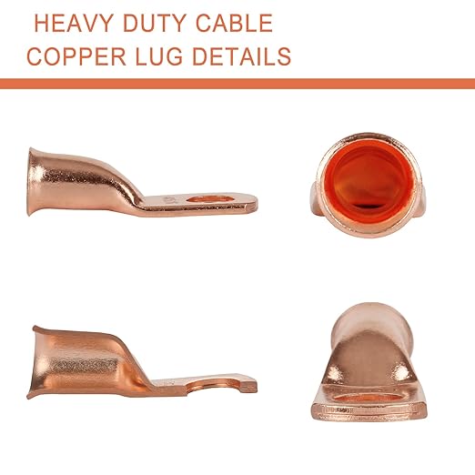 10pcs 4 AWG-5/16”(M8) Ring Terminals Lugs 4 Gauge Battery Cable Ends Heavy Duty Copper Wire Lugs Battery Terminal Connectors