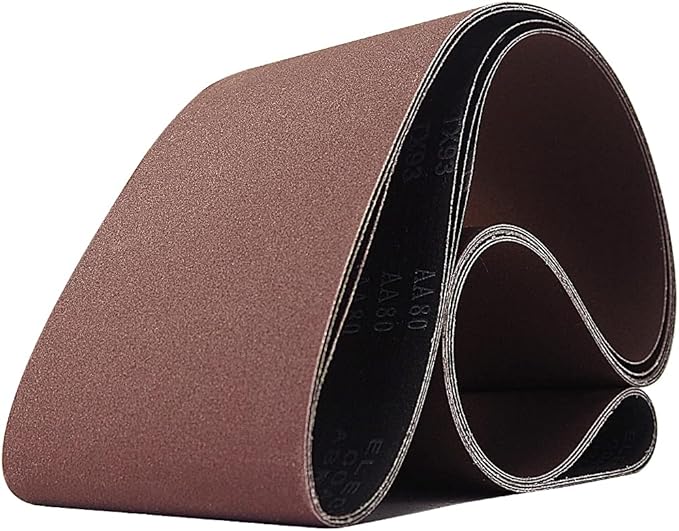 3 Pcs 6 x 89 Inch Assorted Aluminum Oxide Sanding Belt - 80/120/240 Grit