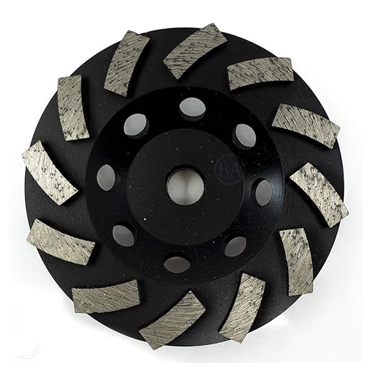 Benchmark Abrasives Grinding Wheels 4 1/2 Inch Threaded Swirly Turbo Diamond Cup Wheel with 5/8"-11 Arbor Hole for Masonry, Natural Stone, Concrete Grinding Wheel - Angle Grinder Attachments (4.5”)