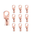 10pcs 1/0 AWG-1/2”(M12) Ring Terminals 0 Gauge Copper Wire Lugs Battery Cable Ends Heavy Duty Battery Cable Terminal Connectors