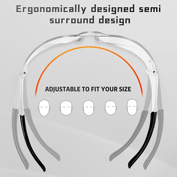 Clear Safety Glasses Bulk of 12,ANSI Z87.1 Impact Resistant Lens Eye Protection for Lab,Construction