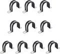 1 Inch 10 PCS 2 Holes Rubber Cushioned U Bracket Clamp, Reinforced Rigid Pipe Strap, Stainless Steel Conduit Straps Cable Clamp (25 mm) by Tavonuxt