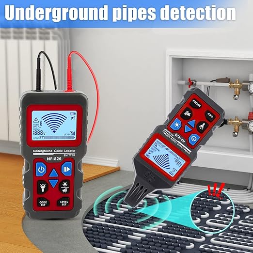 NOYAFA NF-826 Underground Cable Tester Locator Circuit Tracer Metal Pipe Detector Wire Tracker Tool Detects Wall\Underground Wires, Cables, Water and Gas Pipeline Paths