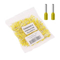 500PCS Wire Ferrule Terminals Connectors, AWG20/0.75mm² Yellow Insulated Crimp Pin Terminals Nylon Copper Crimp Ferrules Wire Connector Sleeves for Electrical Projects/Chemical Industry, etc.