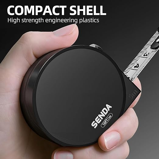 Tape Measure 16FT/5M, Compact Small Measuring Tape, Black and White Faceted Ruler Tape, Easy-to-Read Metric/Inch Measurements for Home, Office, and DIY Crafts Use(16Ft)