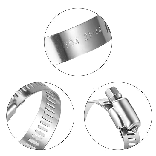 LOKMAN 20 Pack Stainless Steel Hose Clamp Adjustable 7/8'' - 1-1/2'' (21-38mm) Worm Gear Hose Clamp, Metal Fuel Line Pipe Clamp for Plumbing, Automotive And Mechanical Application