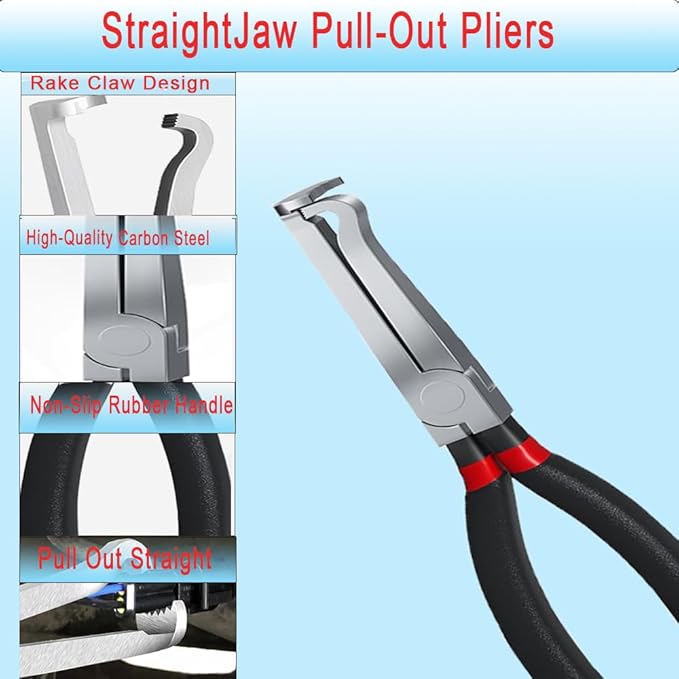 Electrical Disconnect Pliers, Electrical Connector Pliers for Cars, Automotive Electrical Plug Removal Tool, Terminal Removal Tool, Automotive Wire Locking Push Tab Disconnect Tools(3 PCS)