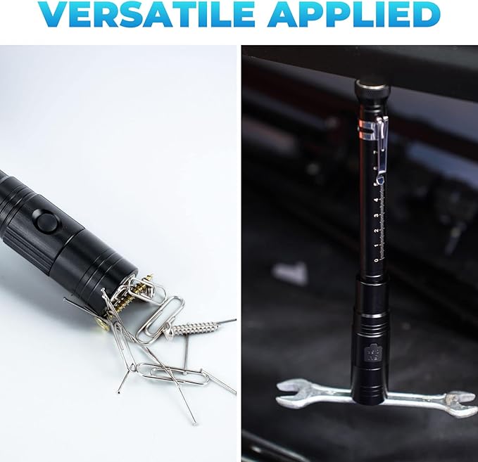Rechargeable Magnetic Pickup Tool, Telescoping Magnetic Flashlights with Extendable Magnet Stick, Fathers Day Dad Gifts from Daughter Wife Son, Cool Gadgets Gifts for Him, Men, Dad, Husband, Boyfriend