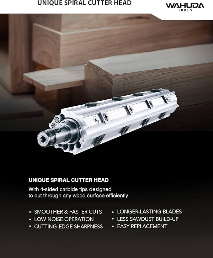 13" Spiral Cutterhead Planer with 4-sided carbide Tips (Two Speed-New)