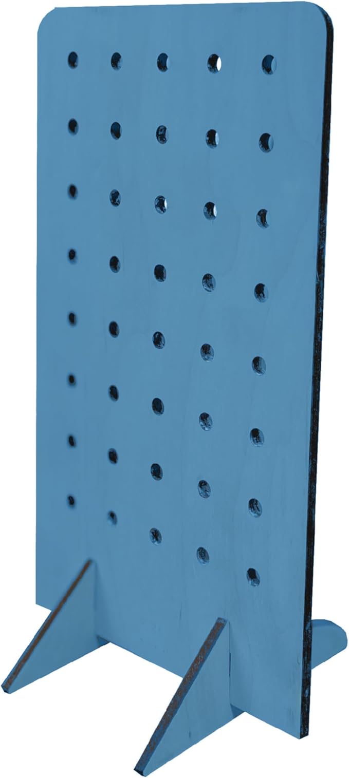 Torched Pegboard Display Stand for Jewelry, Craft Shows, Selling, Vendor Events, Tools, Peg Board Accessories Rack Organizer, Small 5.88" L x 4.3" W x 9.88" H, Blue