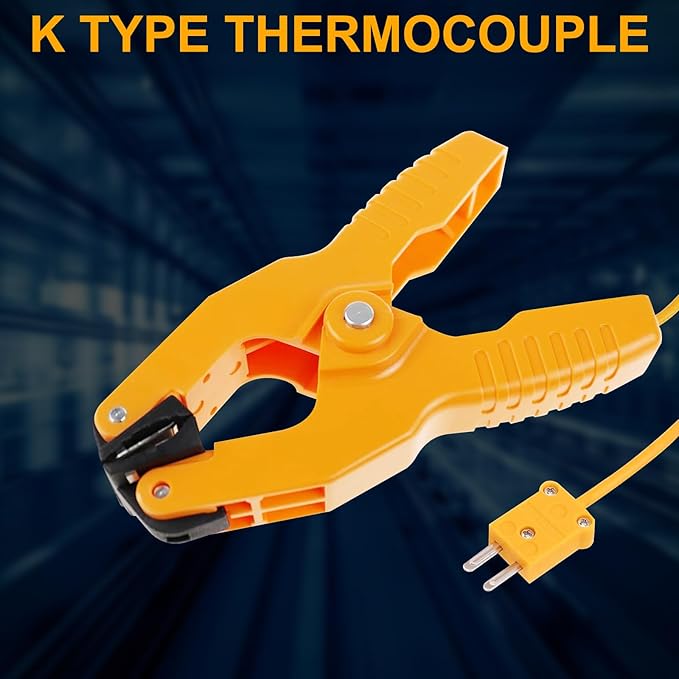 Qiilu Pipe Clamp Yellow Ht 05 K Type Thermocouple Sensor Temperature Pipe Clamp 1~3 8 40~200℃ (Qiilukisnrv2qa5)