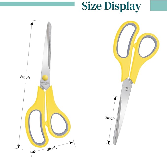 Scissors Bulk 48 Pack,8" Multipurpose Heavy Duty Sharp Scissors,Stainless Steel Sewing Craft Shears for Home Office High/Middle School, Xnluothsk