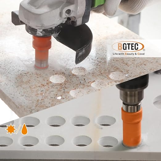 Diamond Core Drill Bit Kit BGTEC Diamond Hole Saw Tile Cutter for Porcelain Tile Ceramic Marble Brick, 5/8"-11 Thread 6/8/10/25/35/50/65mm+10mm Finger Bit+50mm Chamfer Bit+SDS Plus Adapter