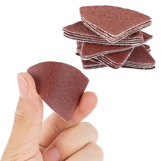 200Pcs Finger Sanding Pads, Hook and Loop Finger Sandpaper for Finger Oscillating Multi Tool Sanding Pad, Grit 40/60/80/100/120/180/240, for Wood/Plaster Other Surfaces Polish Sanding