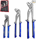 3Pcs 8&10&12-inch Water Pump Pliers Set - Channel Locks Pliers with Kitbag,Quick Adjust & Release, V-Jaw for Repairs, Gripping, Nuts, Bolts, Pipes & Fittings