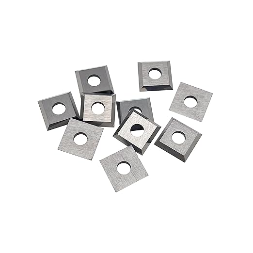 LU&MN 10.5mm Square Straight Tungsten Carbide Cutter Inserts 10.5×10.5×1.5mm-35° Designed for Spiral/Helical Planer Cutter Head Wood Turning Tools, 10pcs