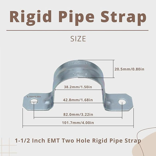 1-1/2" 30PCS Zinc-Plated Steel Pipe Strap Clamps, U Bracket Pipe Strap Clamp, Conduit Clamps, for Pipes Fixing on Various Surfaces