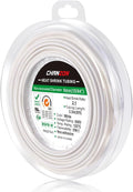 Chanzon 2:1 Ratio 1/4" (6mm) Heat Shrink Tubing 8Ft Roll (2.5M Total Length) White Polyolefin Sleeving Wrap Shrinking 2 to 1 1pcs