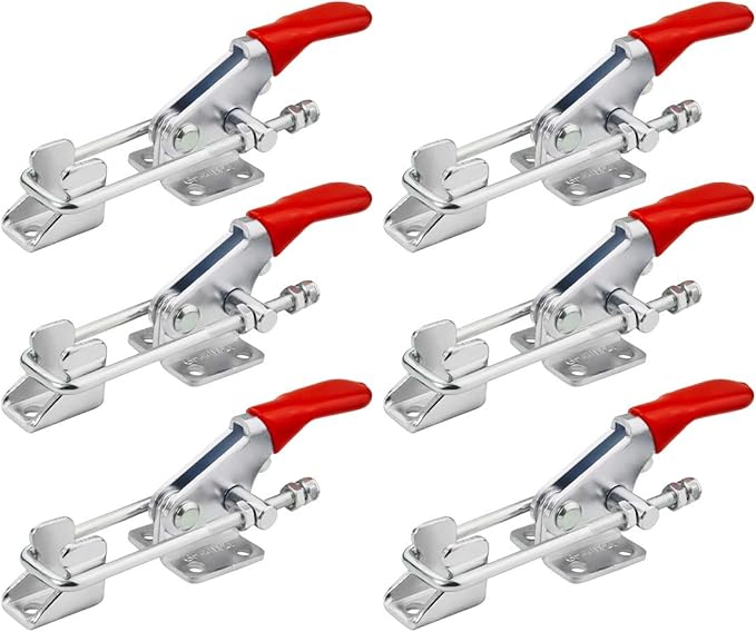 GH-40323 Latch Type Toggle Clamps Set Hand Tool Quick Release Tool, 163kg/360lbs Metal Horizontal Holding Capacity, Pack of 6
