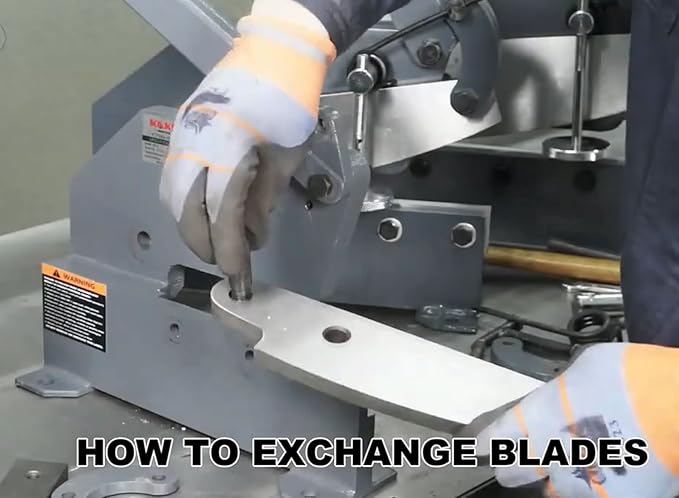 KAKA INDUSTRIAL Sheet Metal Cutter - 10 inch Manual Plate Shear HS-10 | 0.51 inch Round Steel Capacity | Bench-Mount Throatless Design