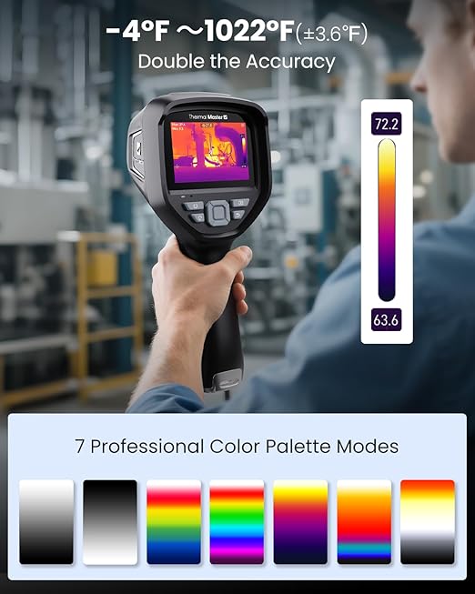 Handheld Thermal Imager, 640×480 3.5" IPS Screen, 512×384 X³ IR Resolution, -4℉ to 1022℉, Infrared Imager with Fusion Imaging, Thermal Imaging Camera with 2MP Visual Camera(Thor 002)