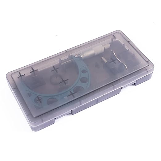 PEC Tools 3-4” Outside Micrometer, Industrial-Grade Precision Measuring Tool, Hardened Steel, High-Accuracy Micrometer with Ratchet Stop & Carbide-Tipped Measuring Faces for Machining & Engineering