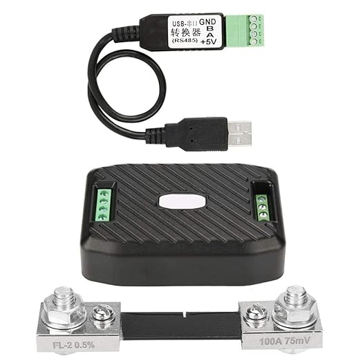 Oumefar DC Voltage Current Power Energy Consumption Meter Communication Module High Precision Power Analyzer with Voltage Measuring Range 0.05-300V (PZEM-017+100A+USB)