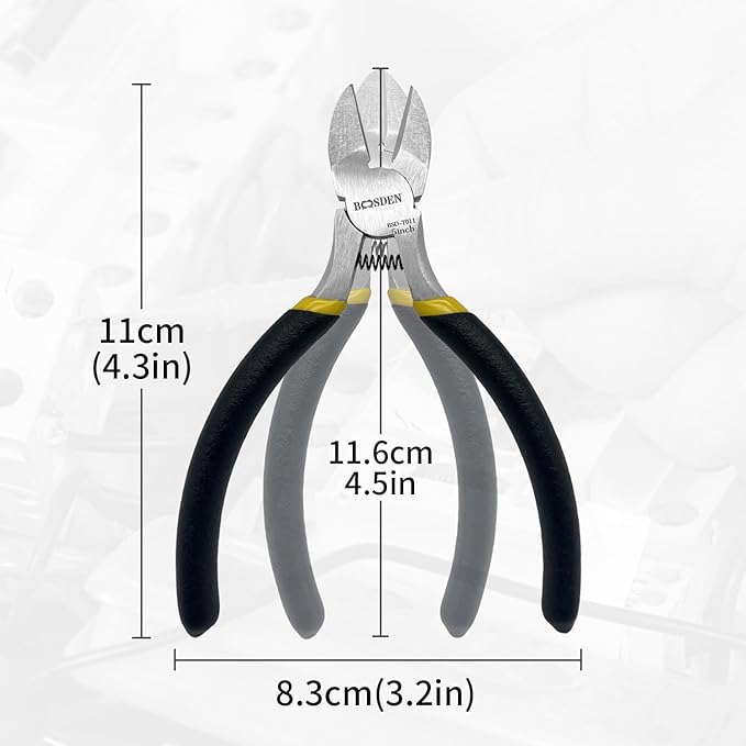 BOOSDEN 5" Diagonal Cutters,5 Pack Wire Cutters,DIY Cutting Pliers,Spring Loaded Side Cutters, Wire Snips for Jewelry Making and Wire Cutting