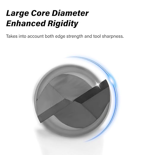 3/8" Micrograin Carbide Square End Mill Set 2 Flute HRC 55 AlTiN Coating End Milling Bits for Milling Alloy Steels, Hardened Steel, CNC Router Bits