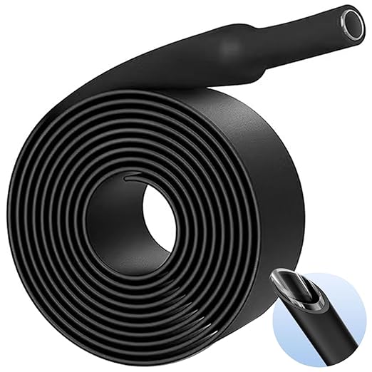 TKDMR 5 Ft 1/2" Heat Shrink Tubing - 3:1 Ratio Marine Grade Heat Shrink,Wire Cable Adhesive Lined Tube Insulation Seal Against Moisture Corrosion and Air Leakage.Black
