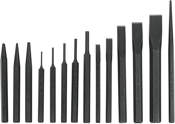 Mayhew Pro 61044 Punch and Chisel Kit, 14-Piece,Black