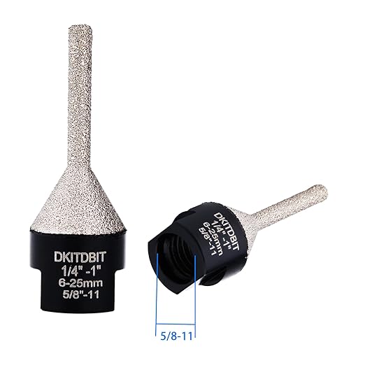 Tile Milling Chamfer Bit 1/4" - 1", Diamond Finger Sander Countersink Drill Bit, to Enlarge Bevel Edges & Holes in Porcelain Ceramic Granite Tiles, fit 5/8-11 Thread Angle Grinders, 6-25mm