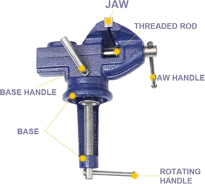 Table Clamp Small Bench Vice New upgraded cast iron manufacturing Jewelers Hobby Clamps Craft Repair Tool Portable Work Bench Vise (mini) (2.5 INCH)