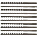 10PC,1/2" X10,Drill Bit Set, SDS Plus,Rotary Hammer Concrete Masonry Carbide Tip