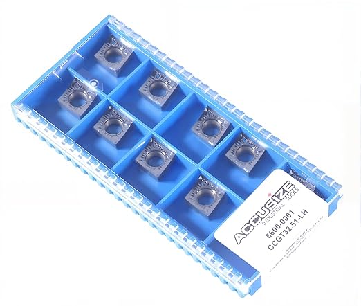 Accusize Industrial Tools Ccgt32.51-Ak-H01 Uncoating Carbide Inserts, 10 Pcs, for Machining Aluminum, Akh01x10