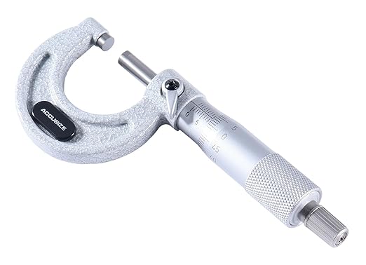 Accusize Industrial Tools 0-25mm by 0.01mm Ultra-Precision Outside Micrometer, EG00-0025