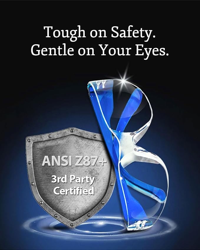 Aqulius 24 Bulk Safety Glasses for Men & Women - ANSI Z78.1 Certified - Scratch/Impact Resistant Crystal Clear Eye Protection Glasses for Construction, Shooting & More - Safety Goggles (6 Colors)