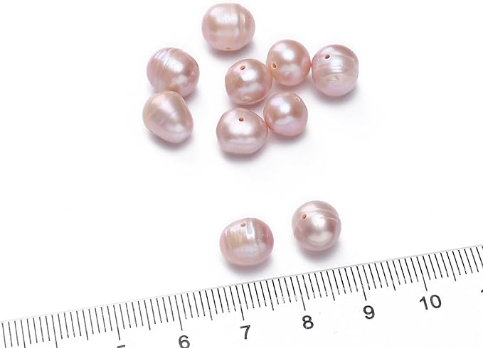 Natural Pearl Beads Potato 8-9mm Purple Freshwater Cultured Loose Gemstone Beads for DIY Jewelry Making 13.8''/Strand HQ