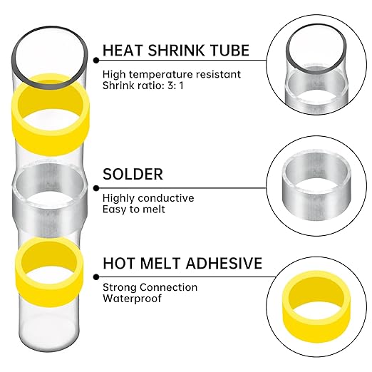 400PCS Solder Seal Wire Connectors, Heat Shrink Butt Connectors Solderstick Solder Stick Waterproof Wire Electrical Connector Kit for Marine Automotive Boat Truck Wire Joint (26-6 Gauge)