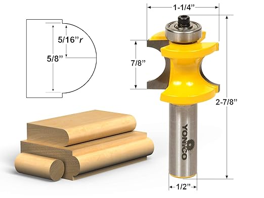 YONICO 13116 5/8-Inch Bead Bullnose Router Bit 1/2-Inch Shank